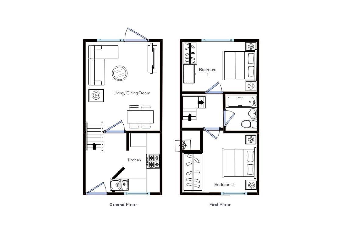 Modern 2 Bed House Sleeps 6 Southam Town Centre - Inspire Homes Ltd Luaran gambar